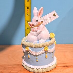 New Bunnies on Cake Easter Decor by Bella Lux......8" Tall